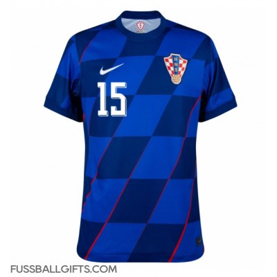 Kroatien Mario Pasalic #15 Fußballbekleidung Auswärtstrikot EM 2024 Kurzarm Kroatien Mario Pasalic #15 Fußballbekleidung Auswärtstrikot EM 2024 Kurzarm